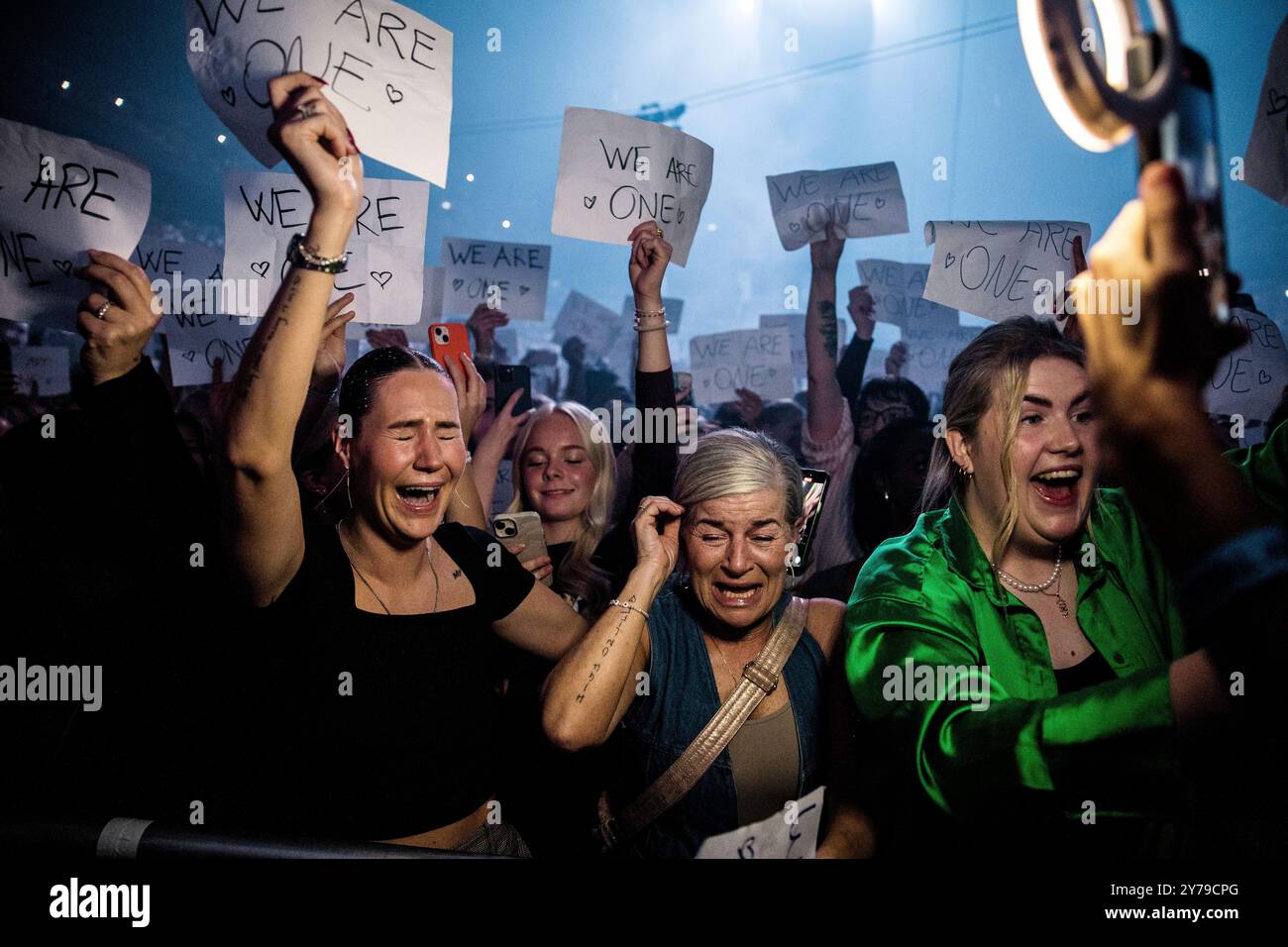Copenhagen, Denmark. 27th, September 2024. Concert goers seen at a live ...