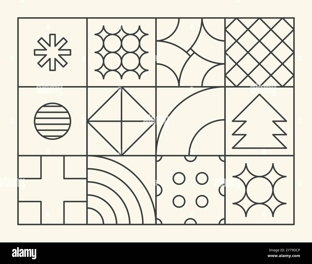 Geometric pattern outline christmas theme. Stock Vector