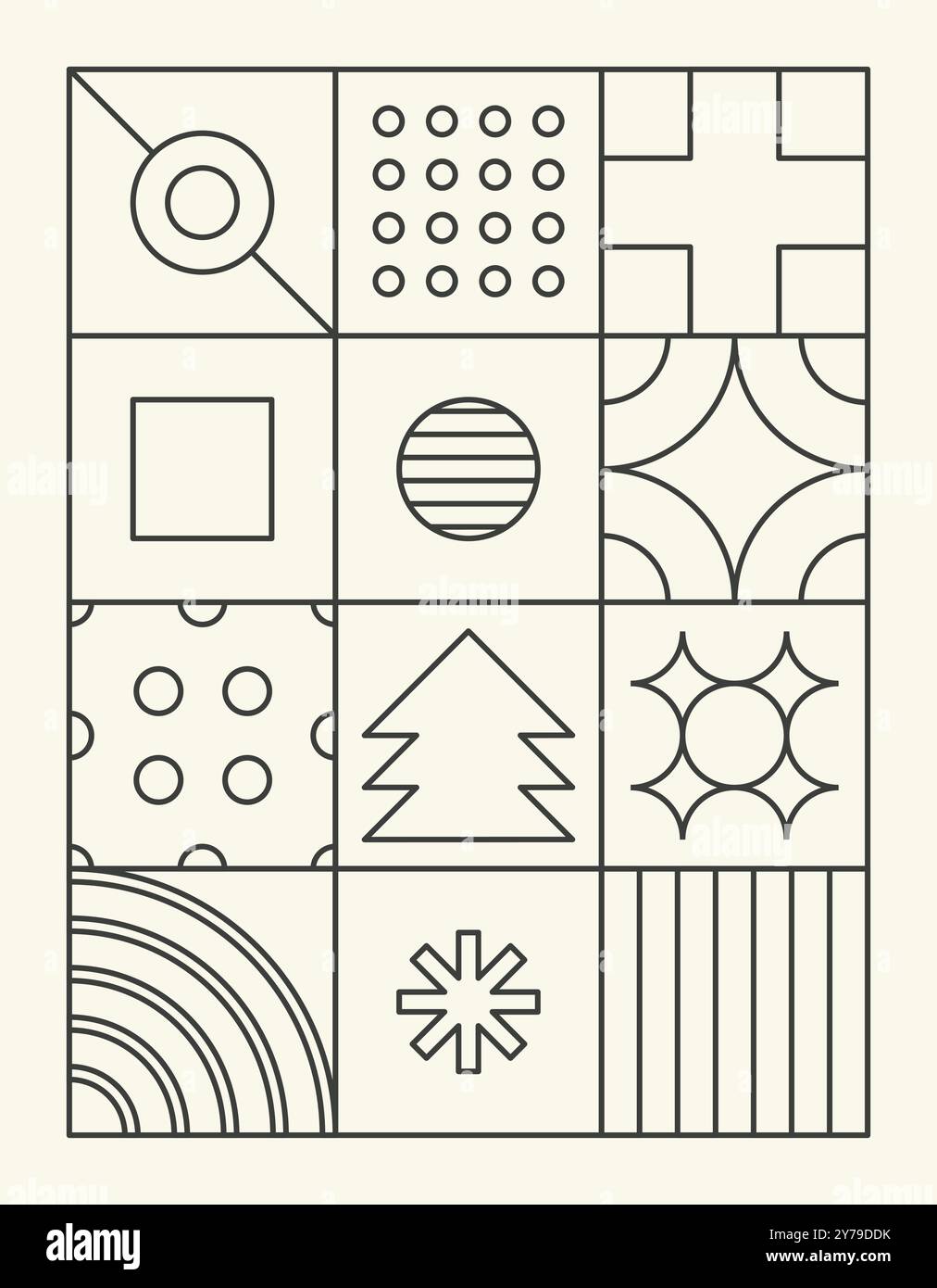 Geometric christmas line art shapes Stock Vector Image & Art - Alamy