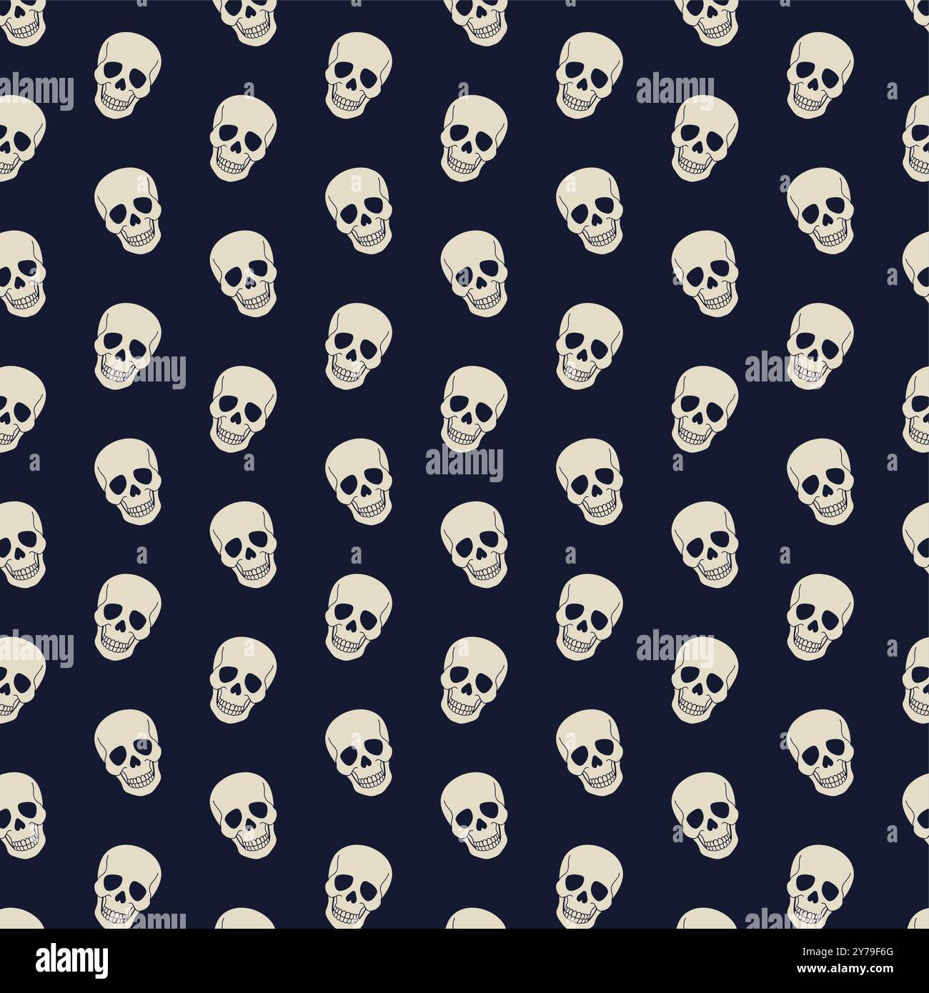 Skull pattern dark navy background illustration Stock Vector Image ...