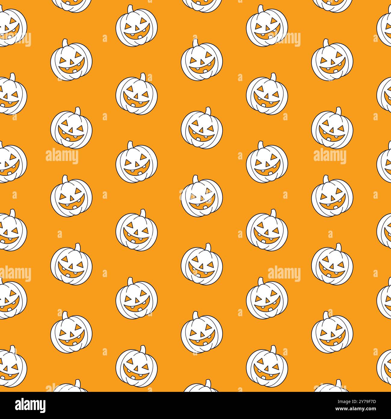 Pumpkin Hallowen Flat Pattern Design Stock Vector