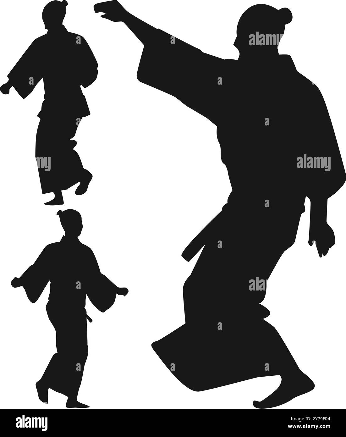 Silhouette japanese men wearing yukata at festival Stock Vector Image Silhouette japanese men wearing yukata at festival Stock Vector Image