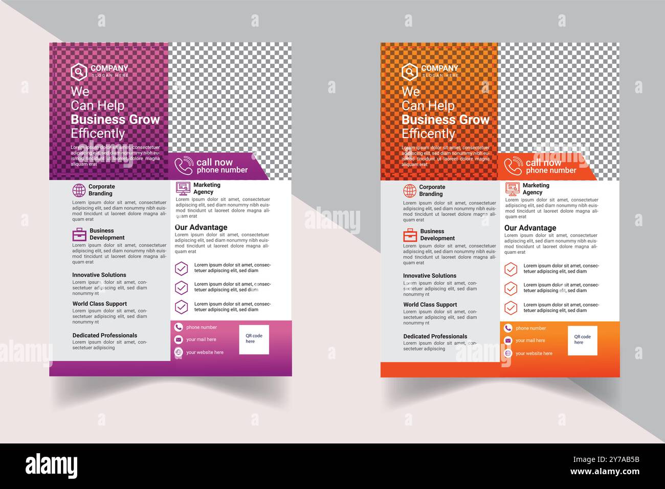 business flyer template design Stock Vector