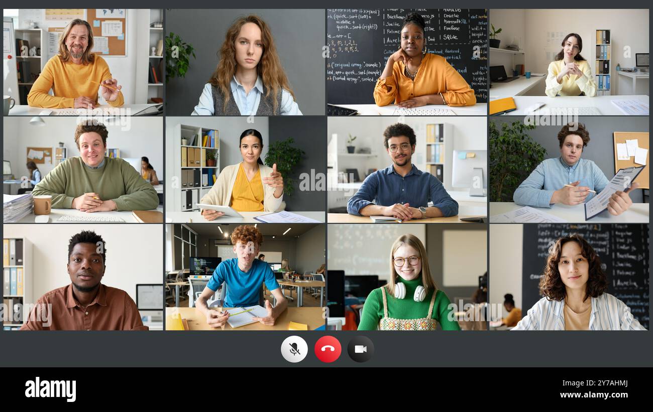 Video Conference with Students Stock Photo