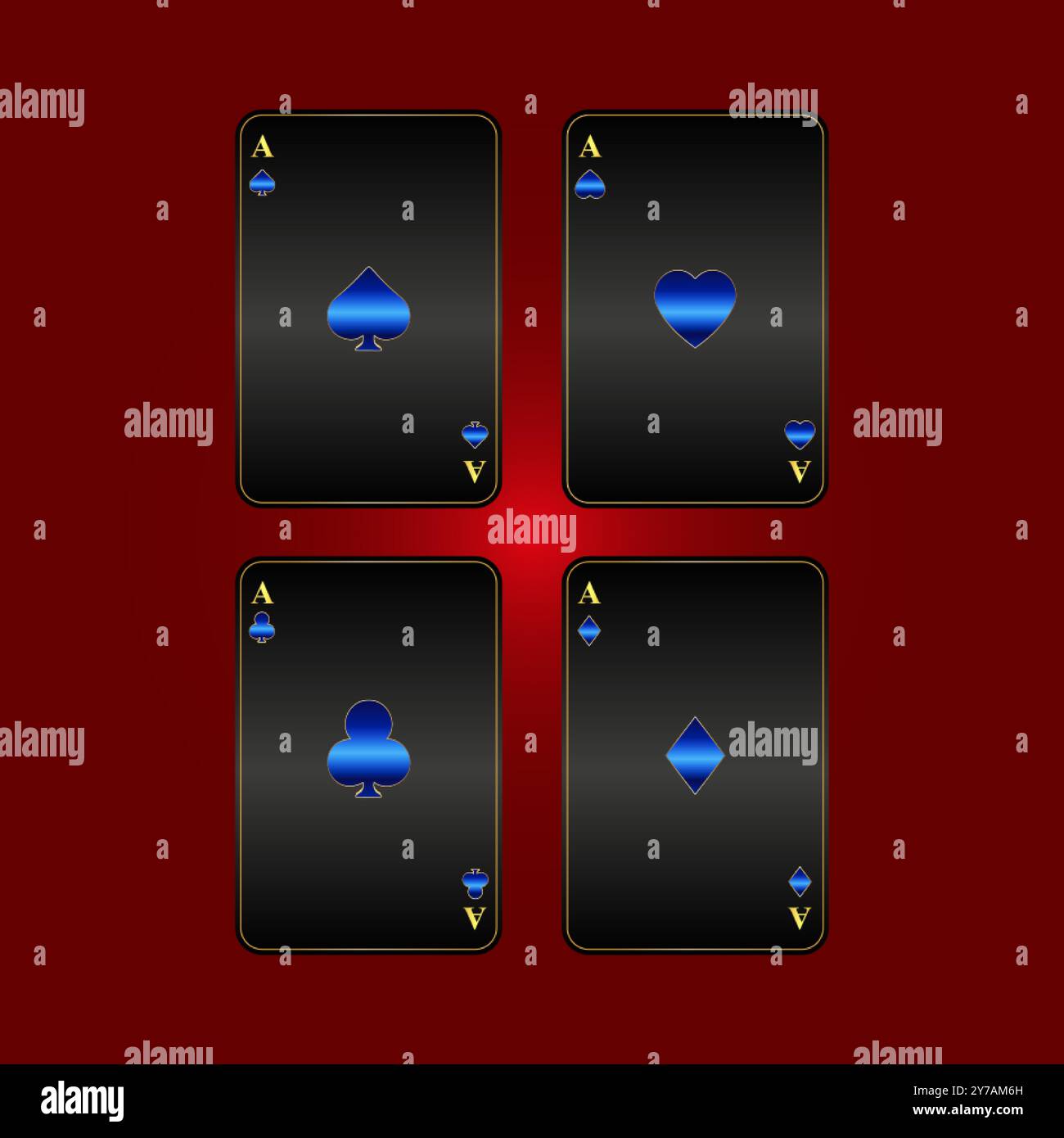 Playing Cards Aces Set Stock Vector