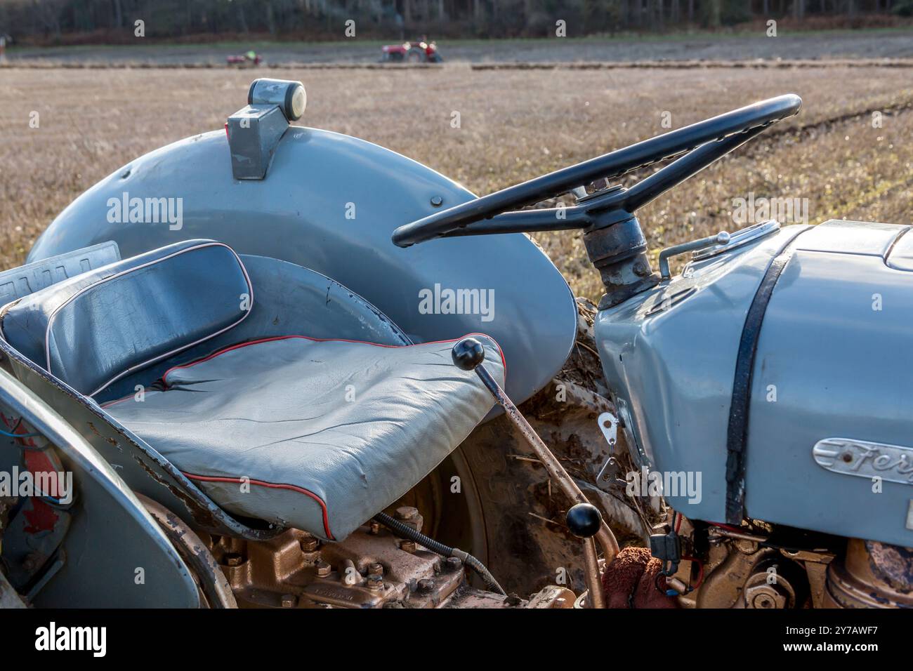 Tractor Ploughing Match Cawston Stock Photo