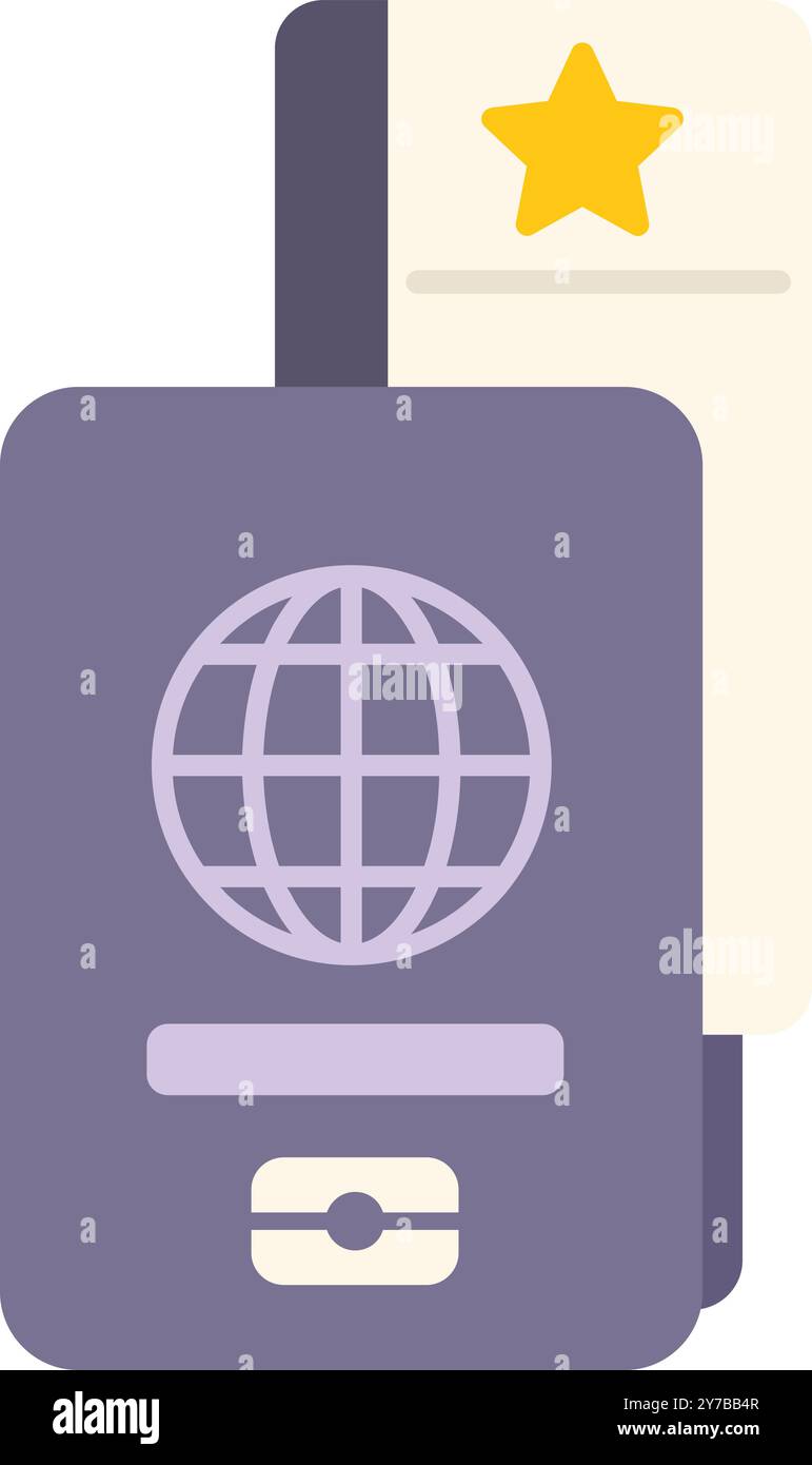 This vector illustration features a passport and boarding pass ...