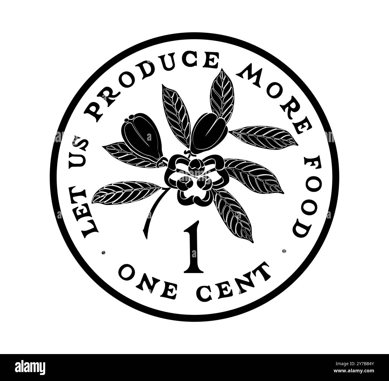 1 cent 1971 to 1974 reverse, Jamaica. Ackee fruit above value, legend ...