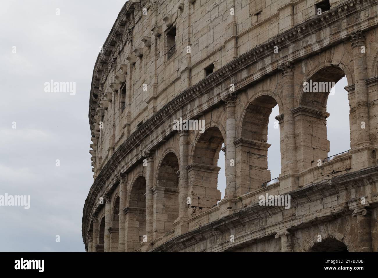 The ancient and iconic Colosseum of Rome (Flavian Amphitheater) with ...