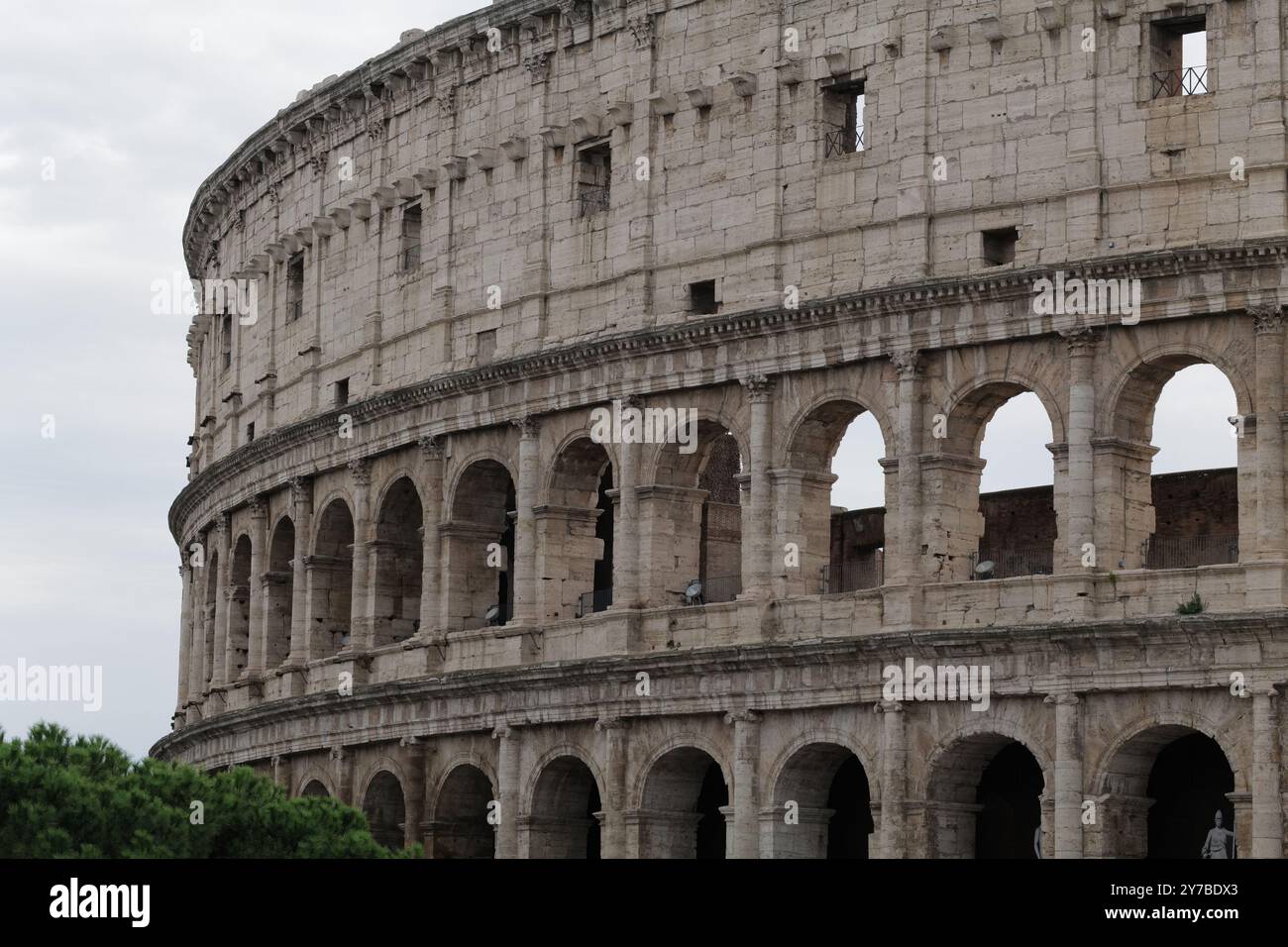 The ancient and iconic Colosseum of Rome (Flavian Amphitheater) with ...