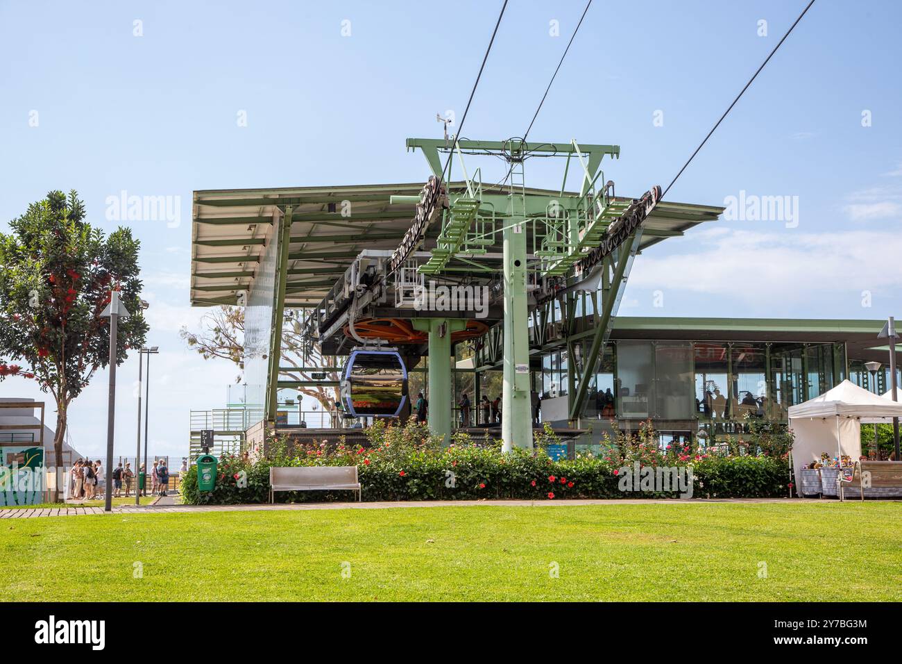 The cable car terminal in the town of Funchal Madeira Stock Photo