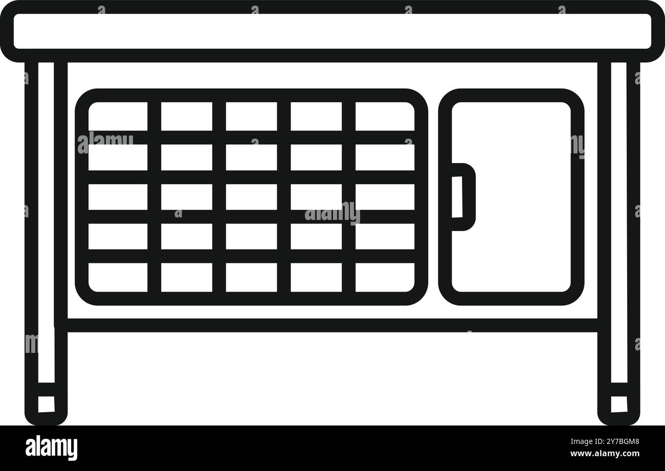 Dog crate container cage is perfect for providing a safe and secure space for pets Stock Vector