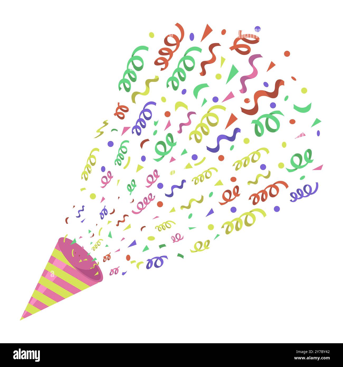 Exploding Ribons Clip Art Vector Confetti ribbons colorful explosion. Party festive firework ...