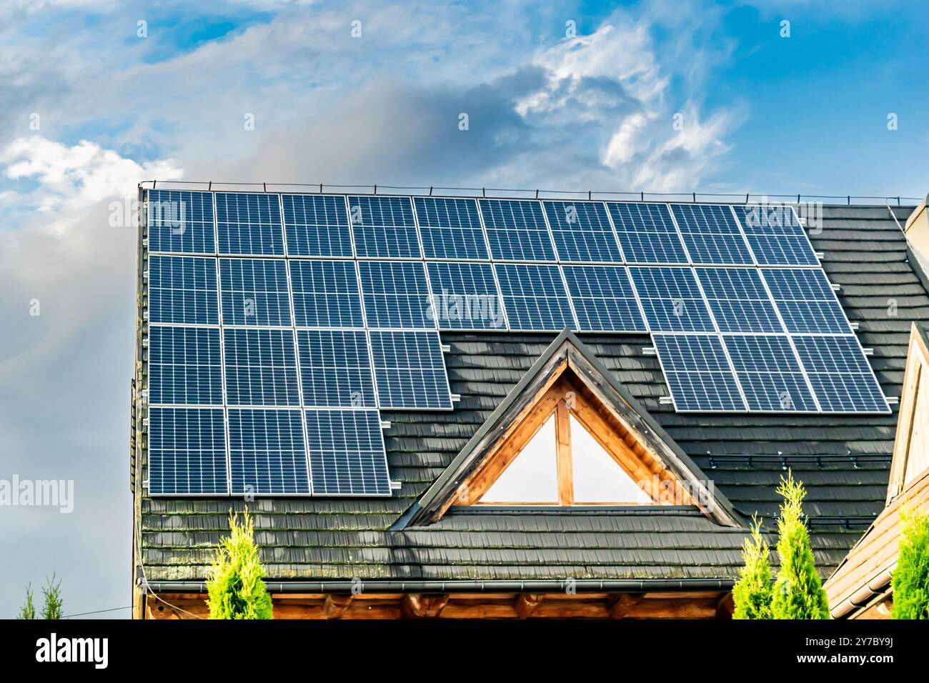 photovoltaic panels on the roof Stock Photo - Alamy
