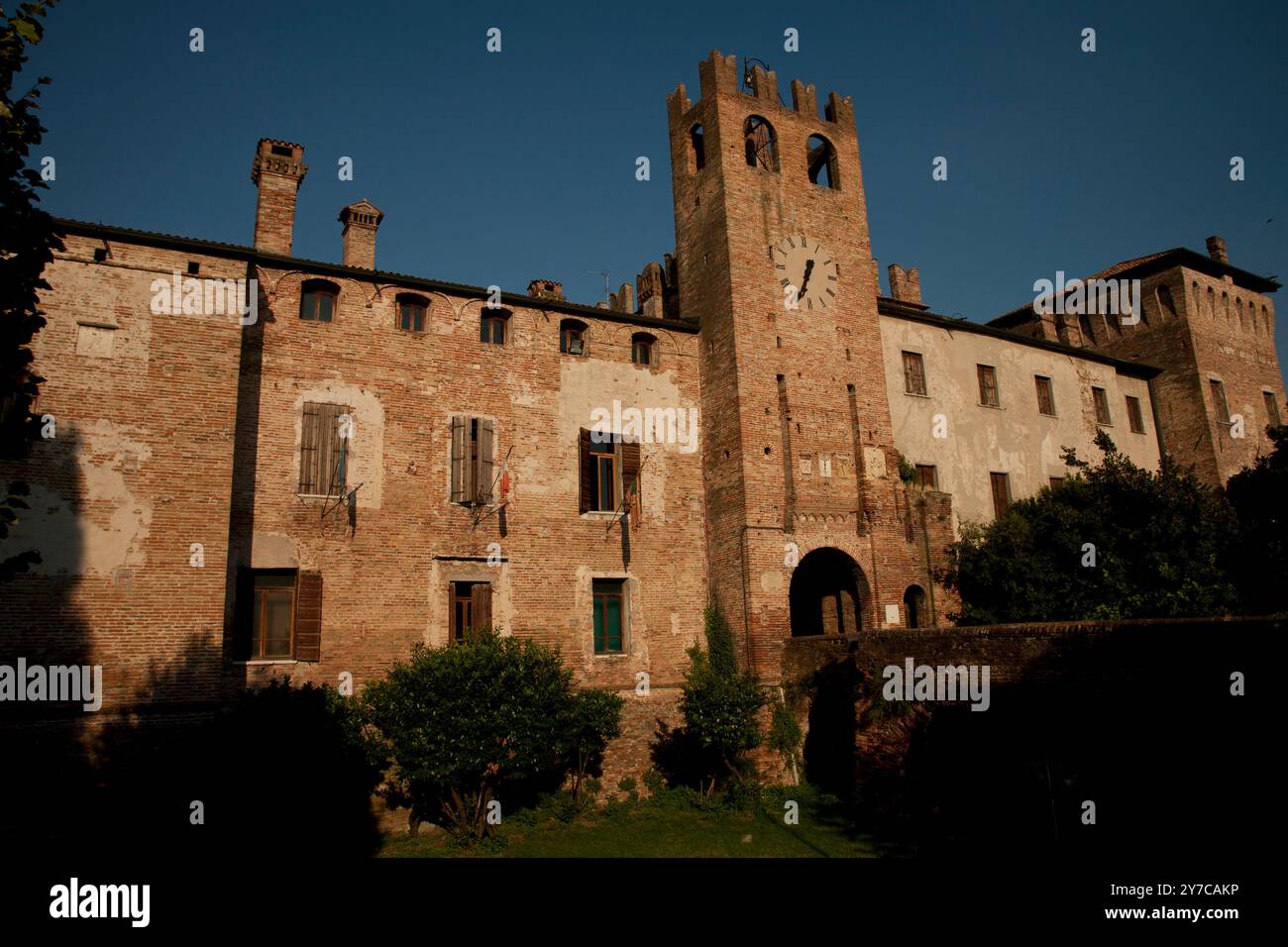 Castle of Sanguinetto is a massive fortified complex in Verona province, Veneto, Italy Stock Photo