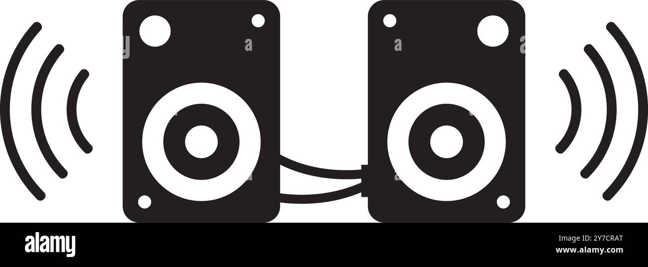 sound system icon vector illustration logo design Stock Vector
