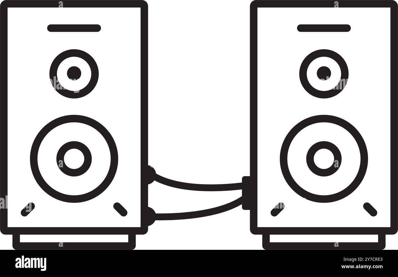 sound system icon vector illustration logo design Stock Vector