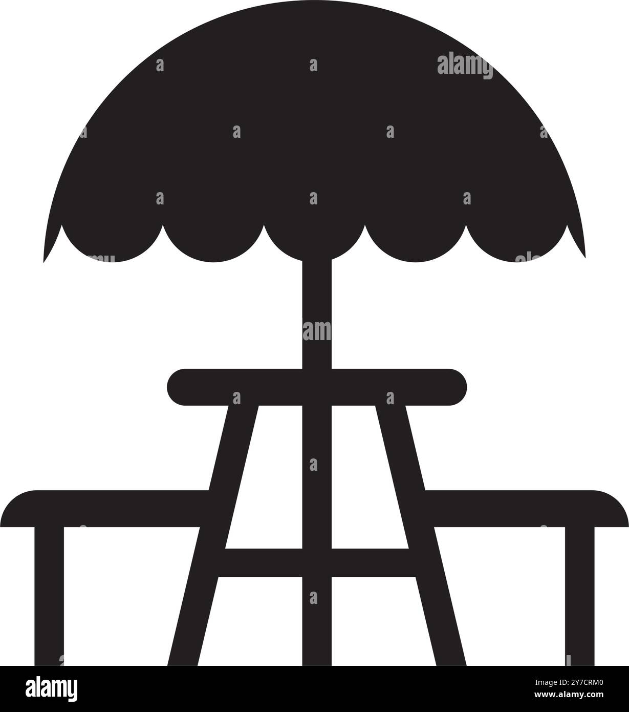 umbrella with picnic table icon vector illustration logo design Stock ...