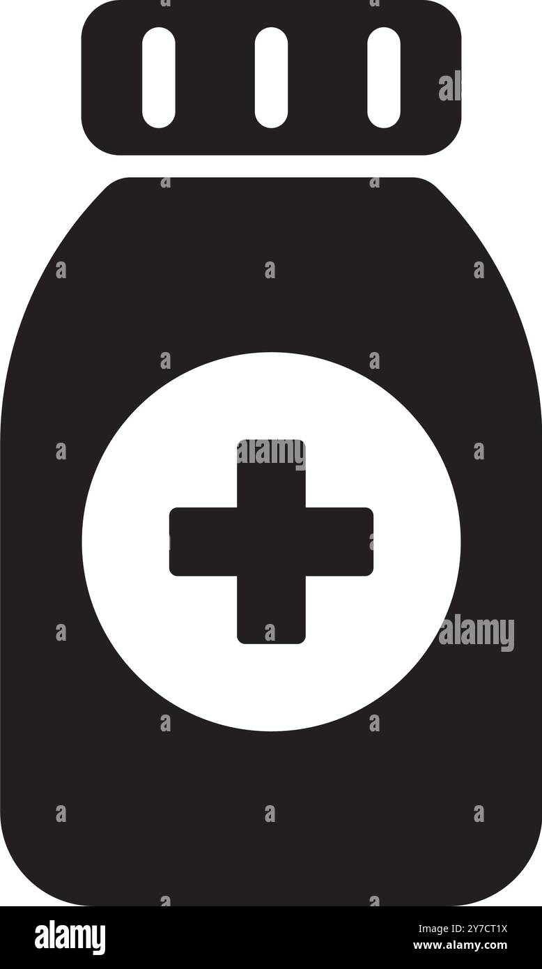 Medicine bottle icon,vector illustration logo design Stock Vector