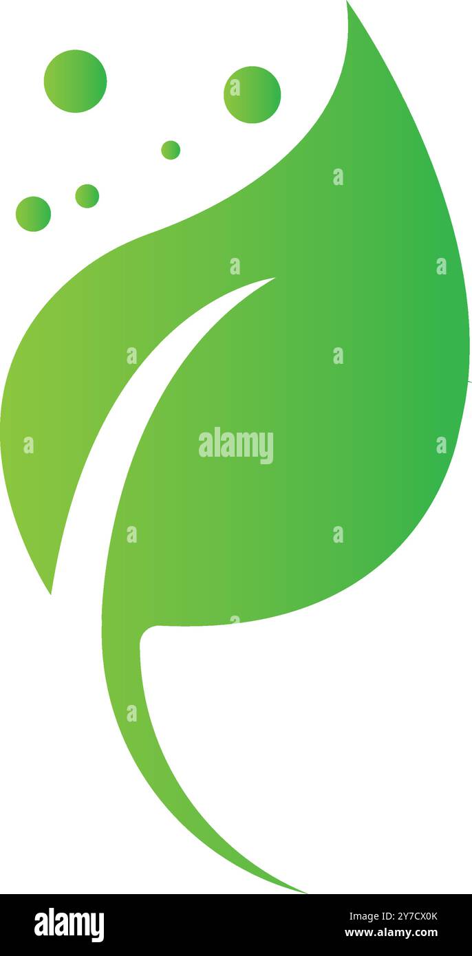 leaf  icon vector illustration logo design Stock Vector