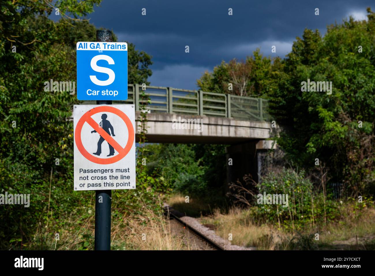 Railway road bridge Campsea Ashe Suffolk Stock Photo