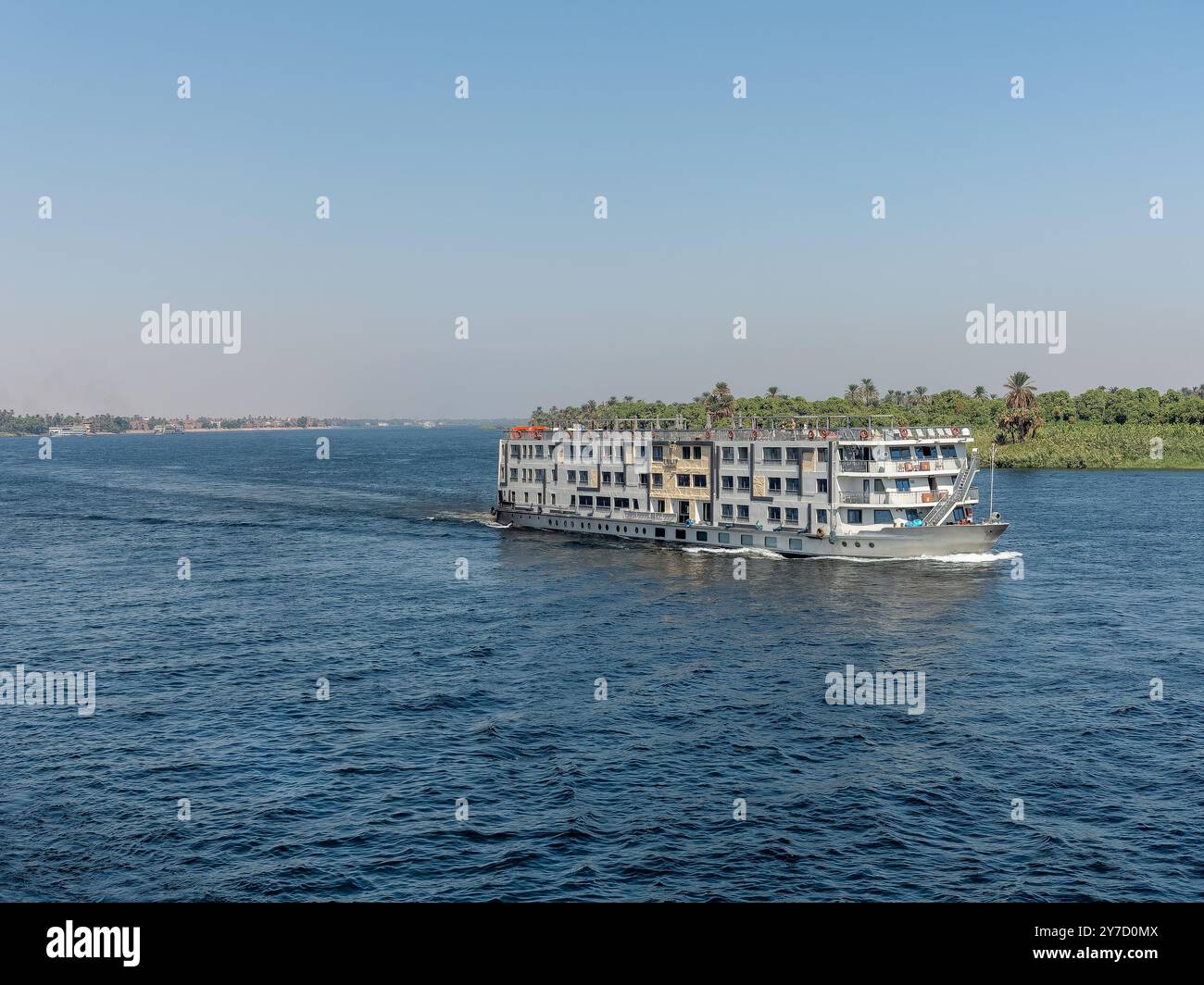 Cruise ship sailing on the great Nile River in Egypt Stock Photo - Alamy