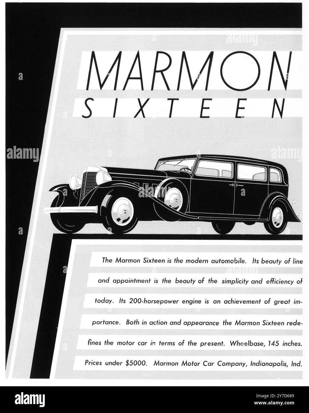 1931 Marmon Sixteen Limousine Ad Stock Photo - Alamy