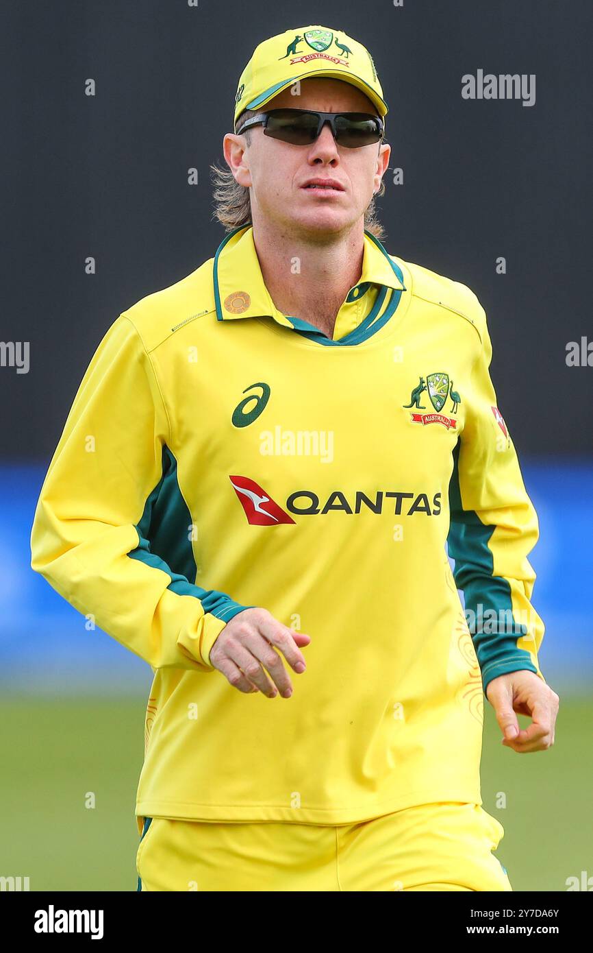 Adam Zampa of Australia during the Fifth Metro Bank One Day International match England vs Australia at Seat Unique Stadium, Bristol, United Kingdom, 29th September 2024  (Photo by Gareth Evans/News Images) Stock Photo