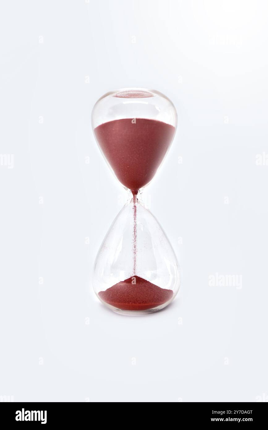 Hourglass clock isolated on white background Stock Photo