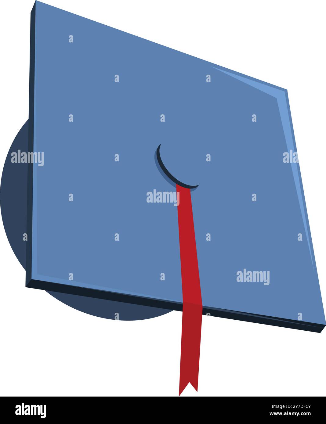 Blue graduation cap with a red tassel, symbolizing academic achievement ...