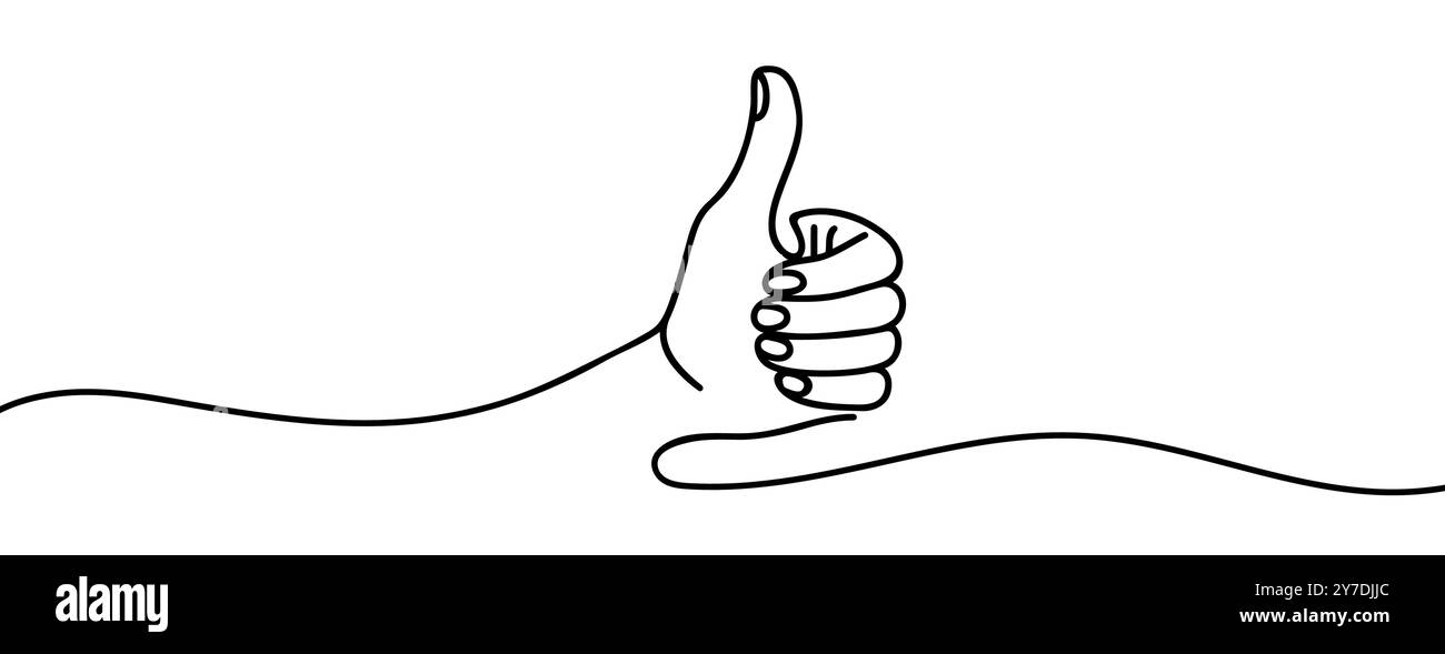 Continuous line one line hand thumbs up Stock Vector Image & Art - Alamy