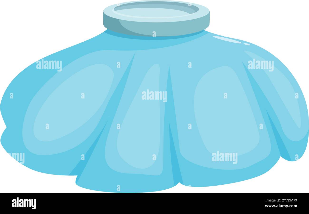 Blue ice pack reducing swelling from injury Stock Vector