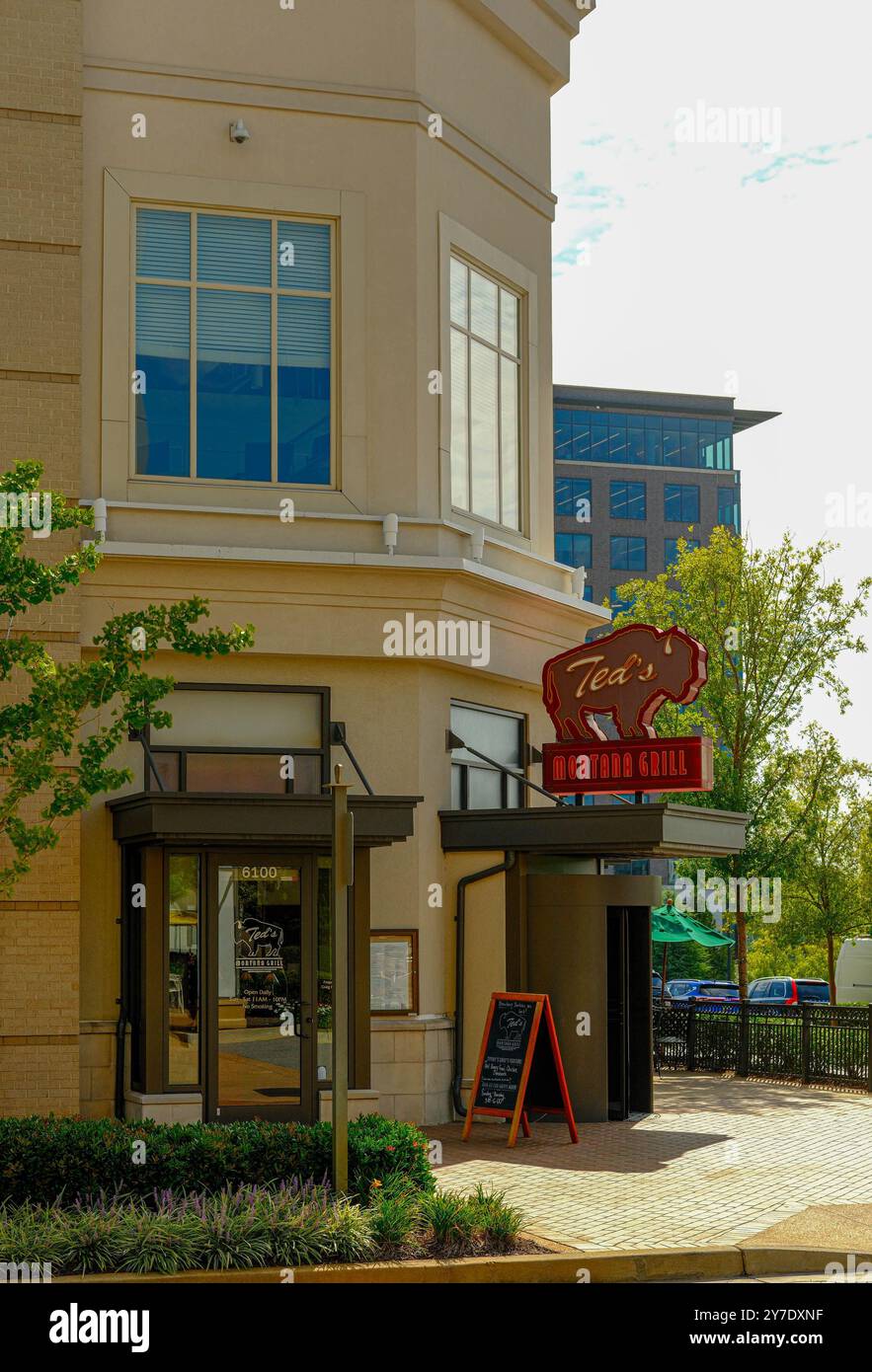 Teds Montana Grill at Avalon Mixed Use Development in Alpharetta Stock Photo