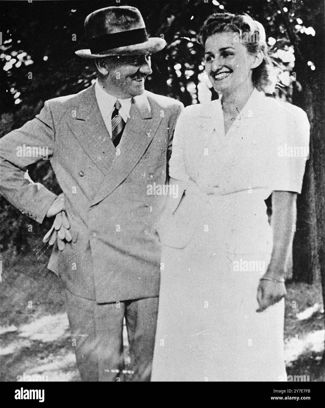 Adolf Hitler poses with Verena Wagner, the granddaughter of composer
