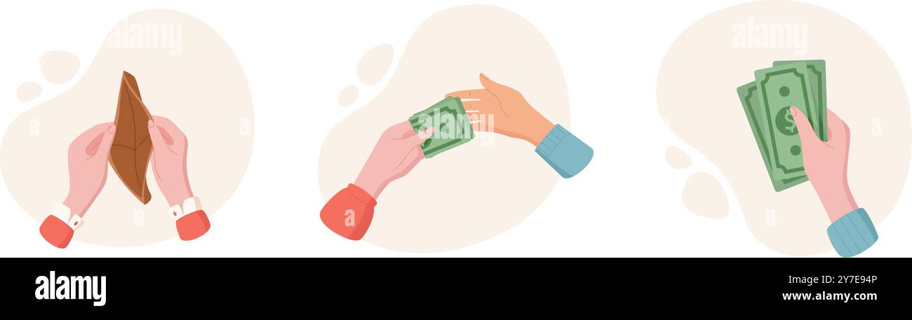 Hand Hold Cash Set Stock Vector Image & Art - Alamy
