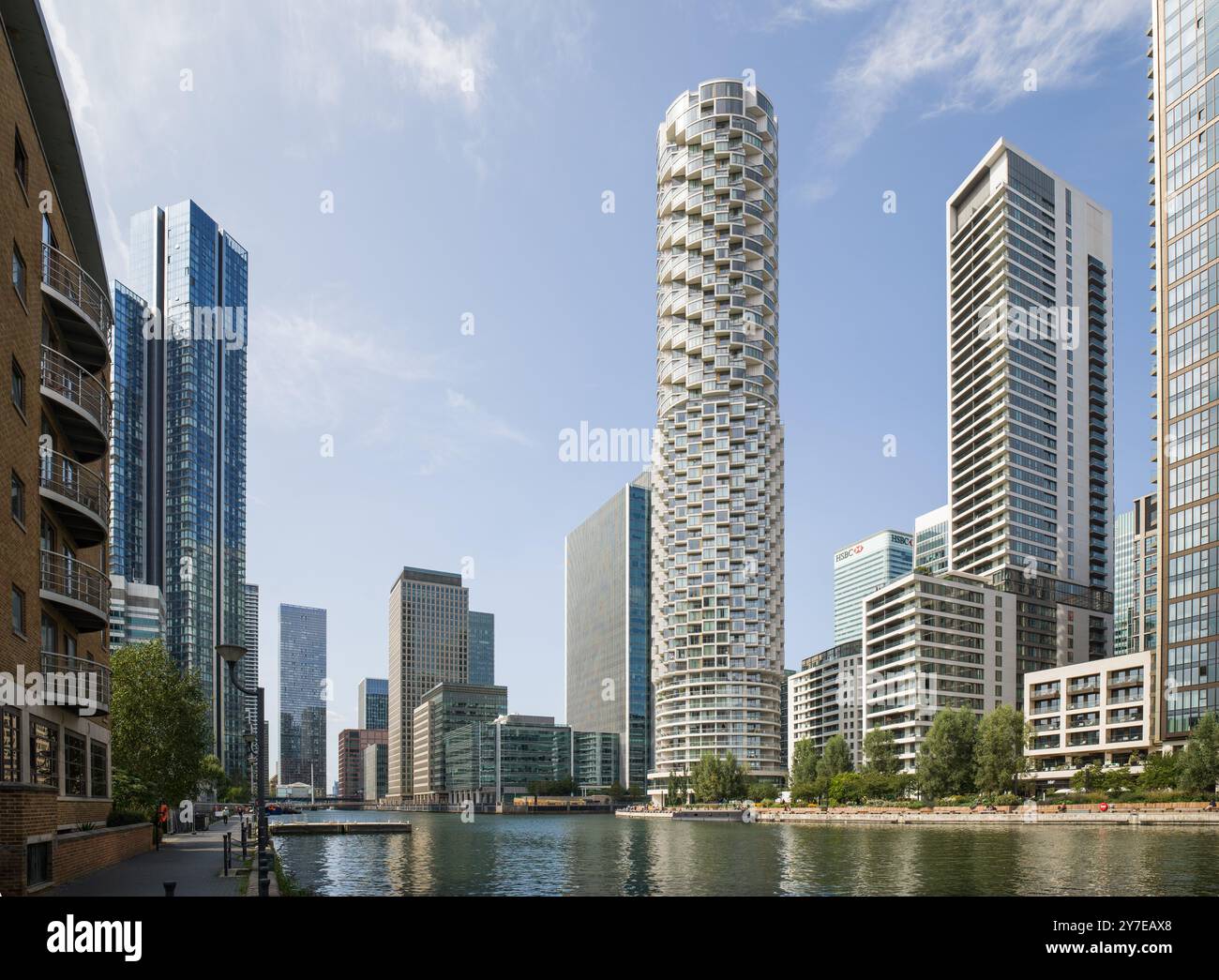 One Park Drive, skyscraper in Canary Wharf, Isle of Dogs, London, designed by architects Herzog & de Meuron Stock Photo