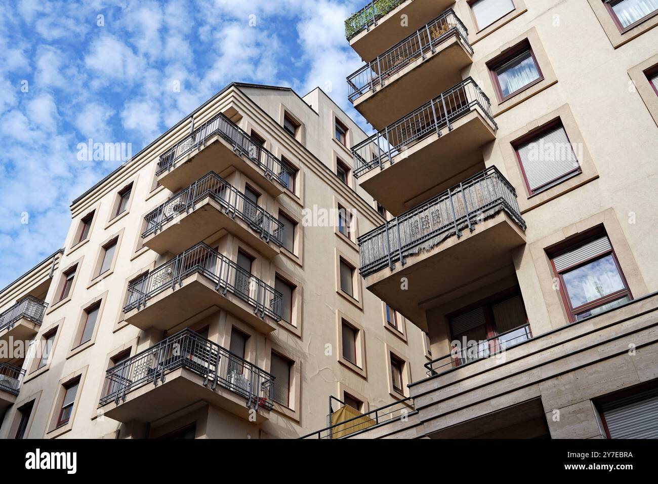 Apartment buildings with balconies Stock Photo - Alamy