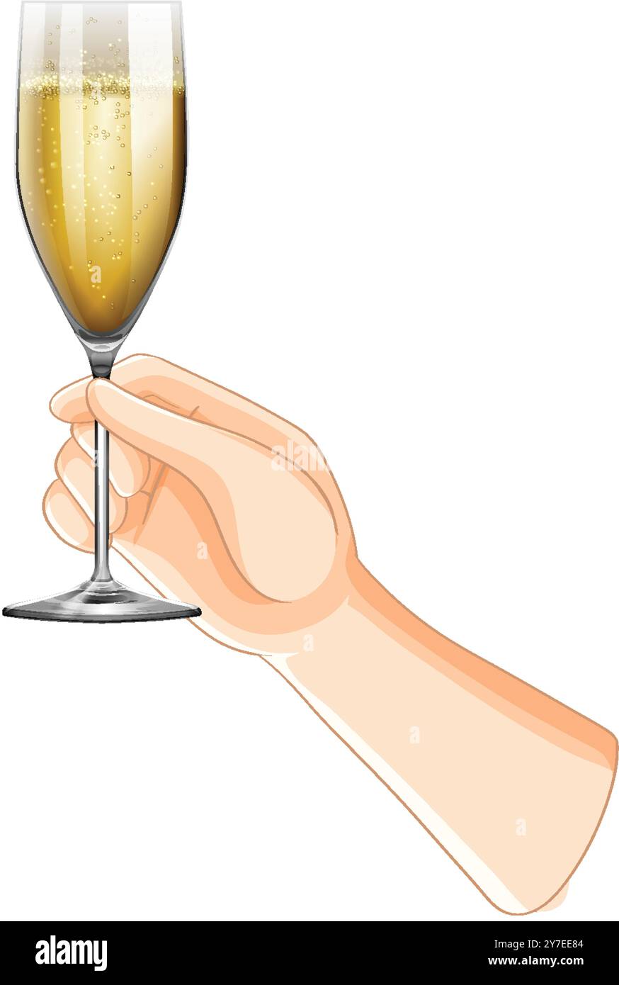 Illustration of hand holding a champagne glass Stock Vector Image & Art ...