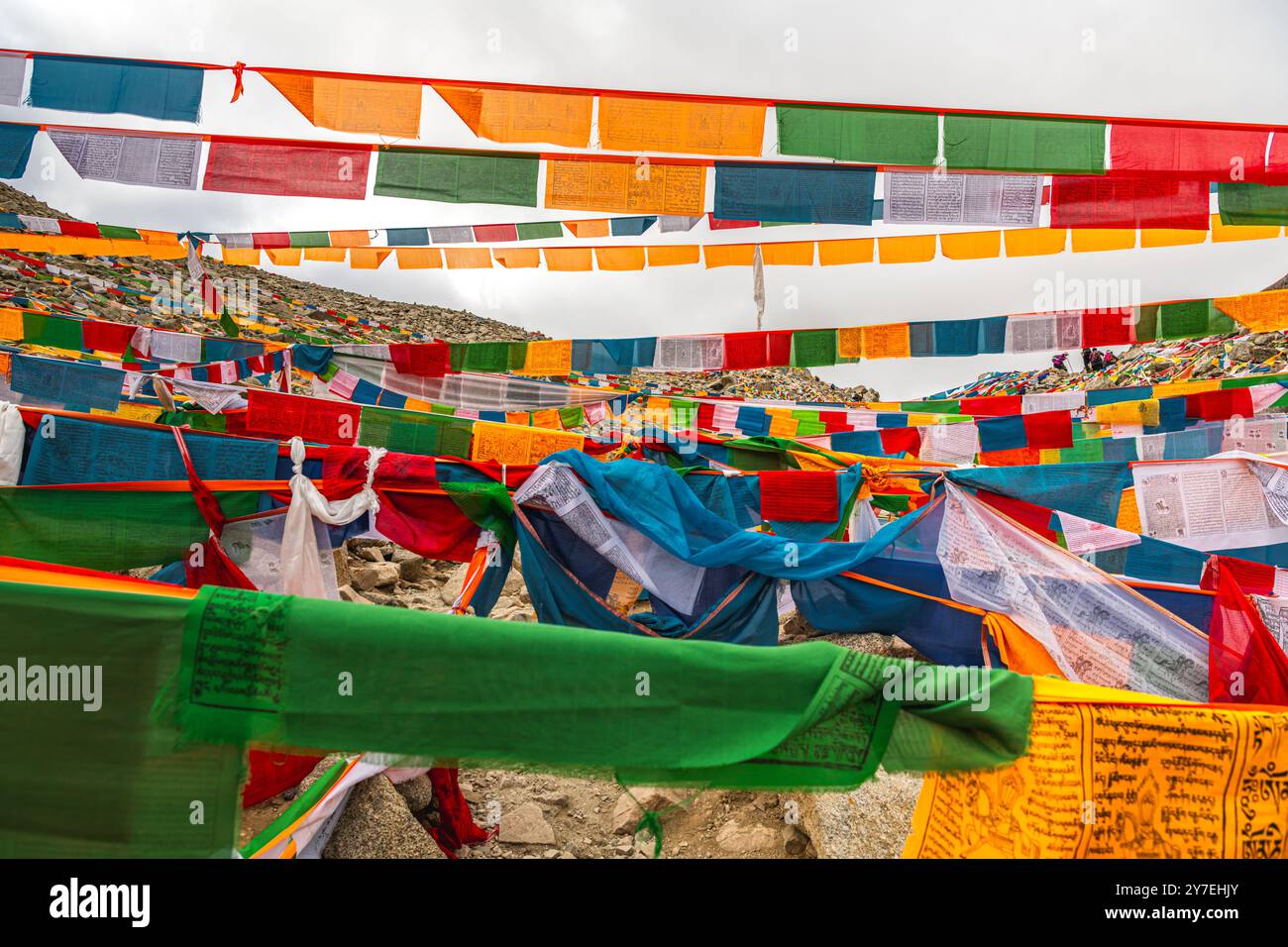 The high altitude mountain pass during the ritual kora (yatra) around ...