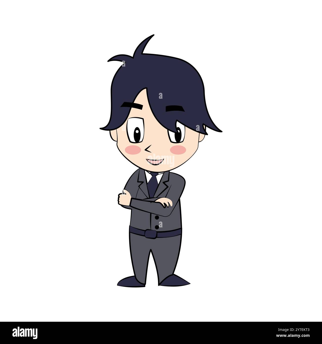 Cute cartoon of businessman which put