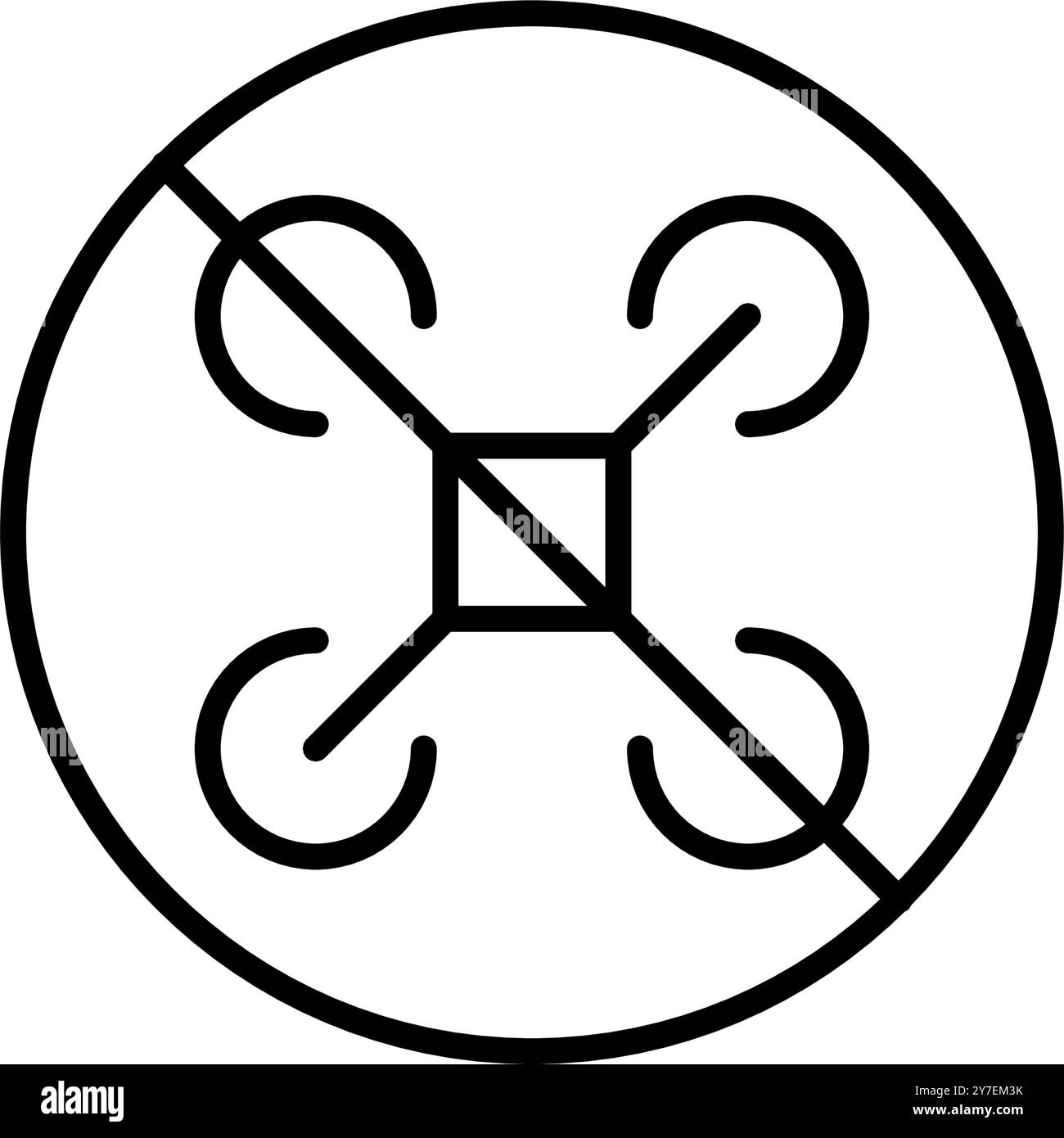 No drone zone. Flights prohibited. Pixel perfect, editable stroke vector icon Stock Vector