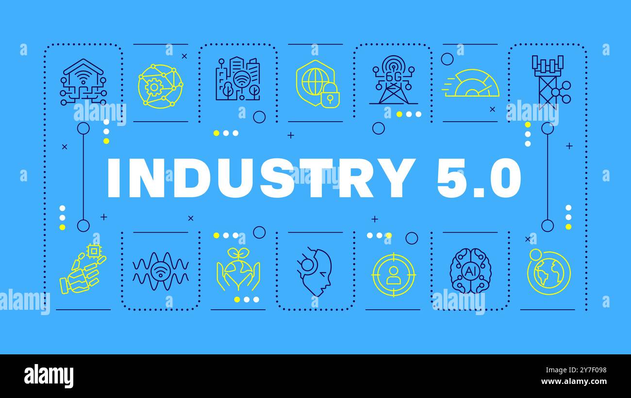 Industry 5 blue word concept Stock Vector Image & Art - Alamy