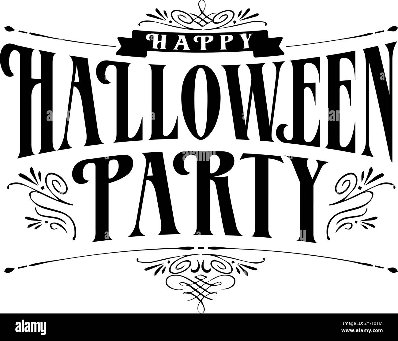 Halloween party logo vector illustration Stock Vector