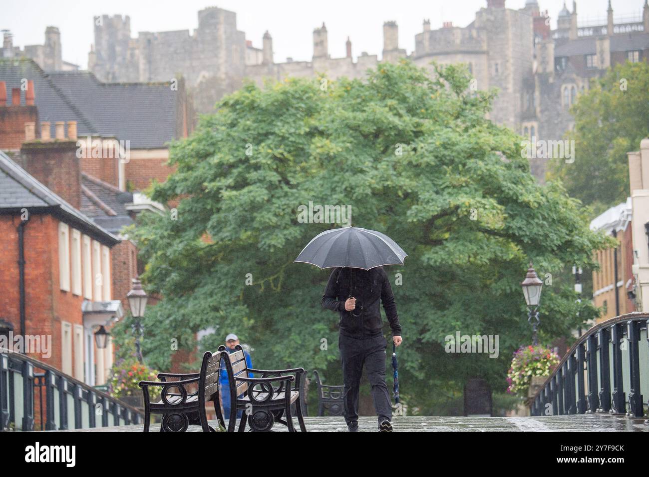 Windsor, Berkshire, UK. 30th September, 2024. It was another wet and miserable start to the morning in Windsor, Berkshire as people were out and about first thing this morning. Credit: Maureen McLean/Alamy Live News Stock Photo