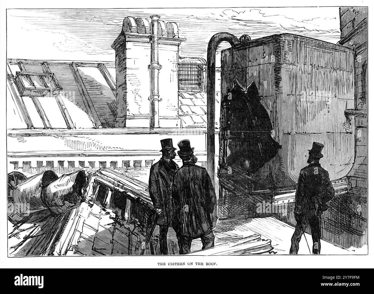 St George's Hospital, The cistern on the roof 1876 Stock Photo - Alamy