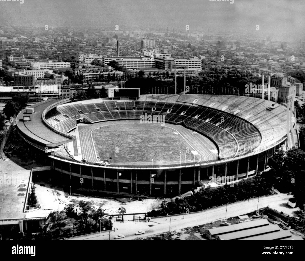 Tokyo olympic stadium aerial hi-res stock photography and