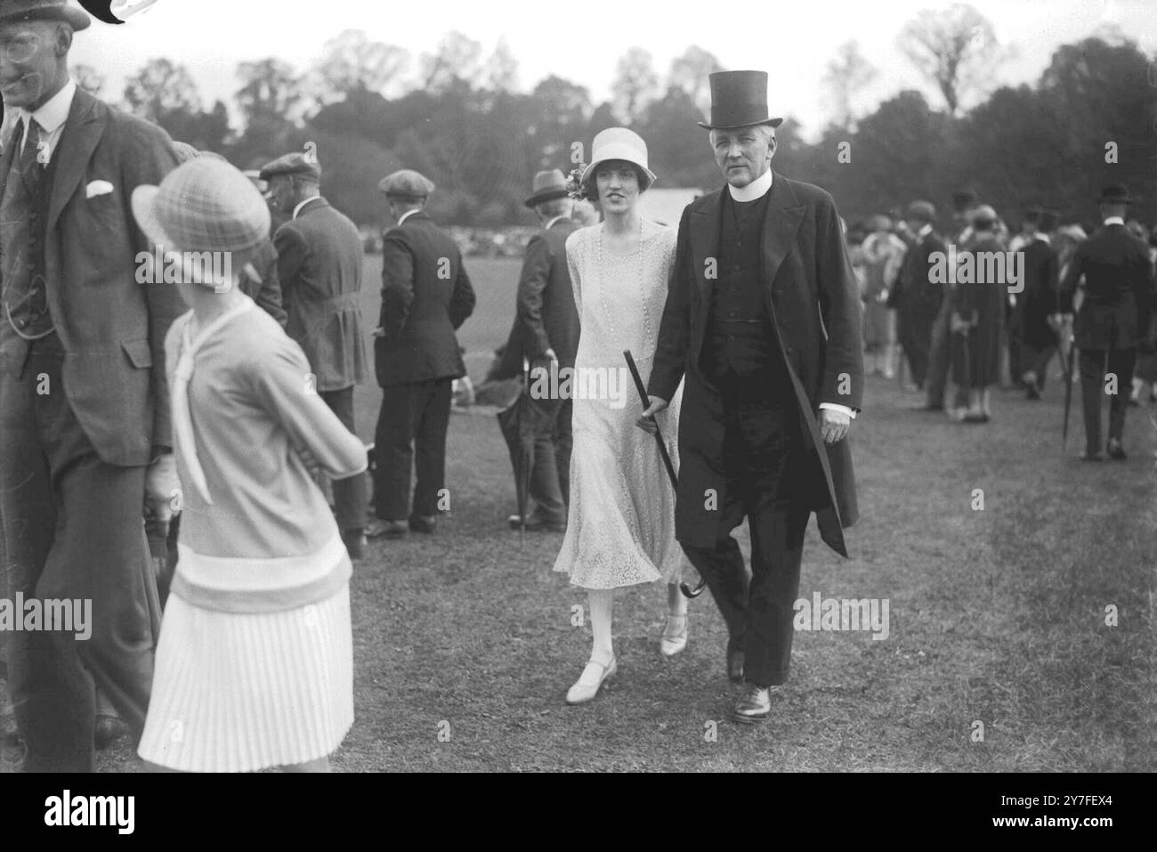 Dr Alington, Headmaster of Eton College, with his daughter. Eton - 4th June 1926. Stock Photo