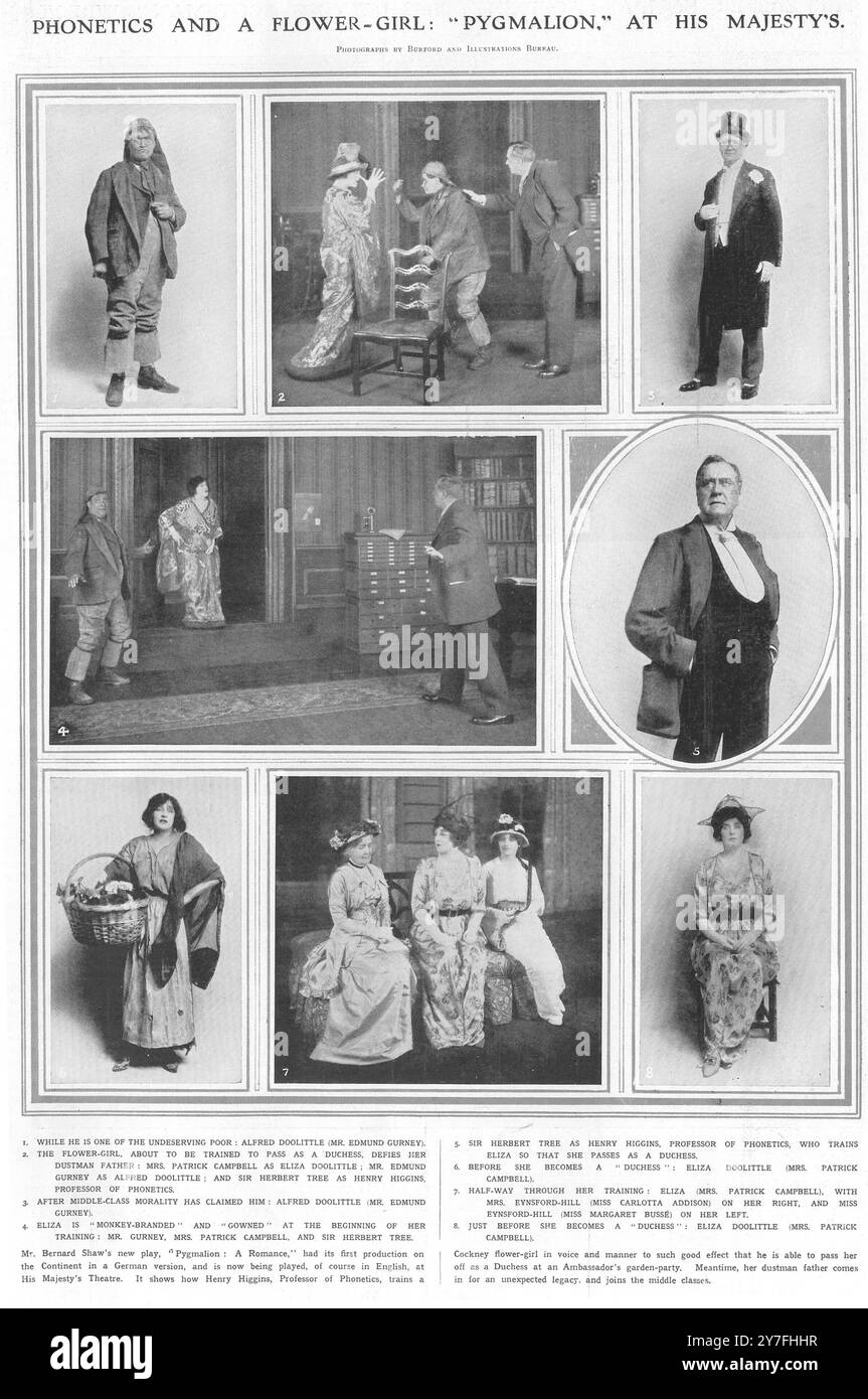 The first English production of George Bernard Shaw's 'Pygmalion'. Her Majesty's Theatre, London - April 1914 Stock Photo