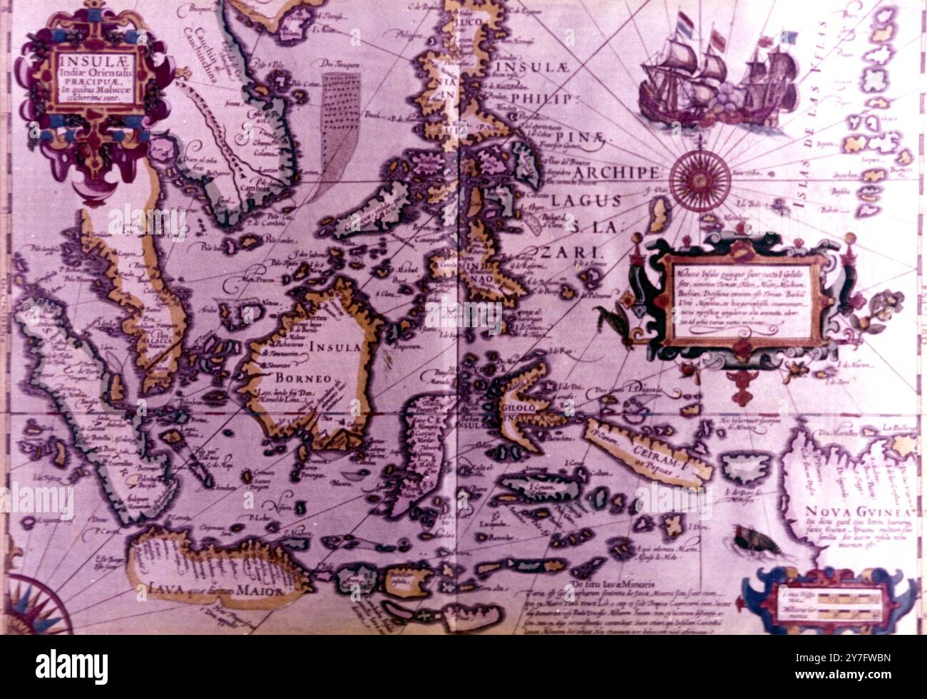 Map of the East Indies 1573 in the National Martitime Museum Stock ...