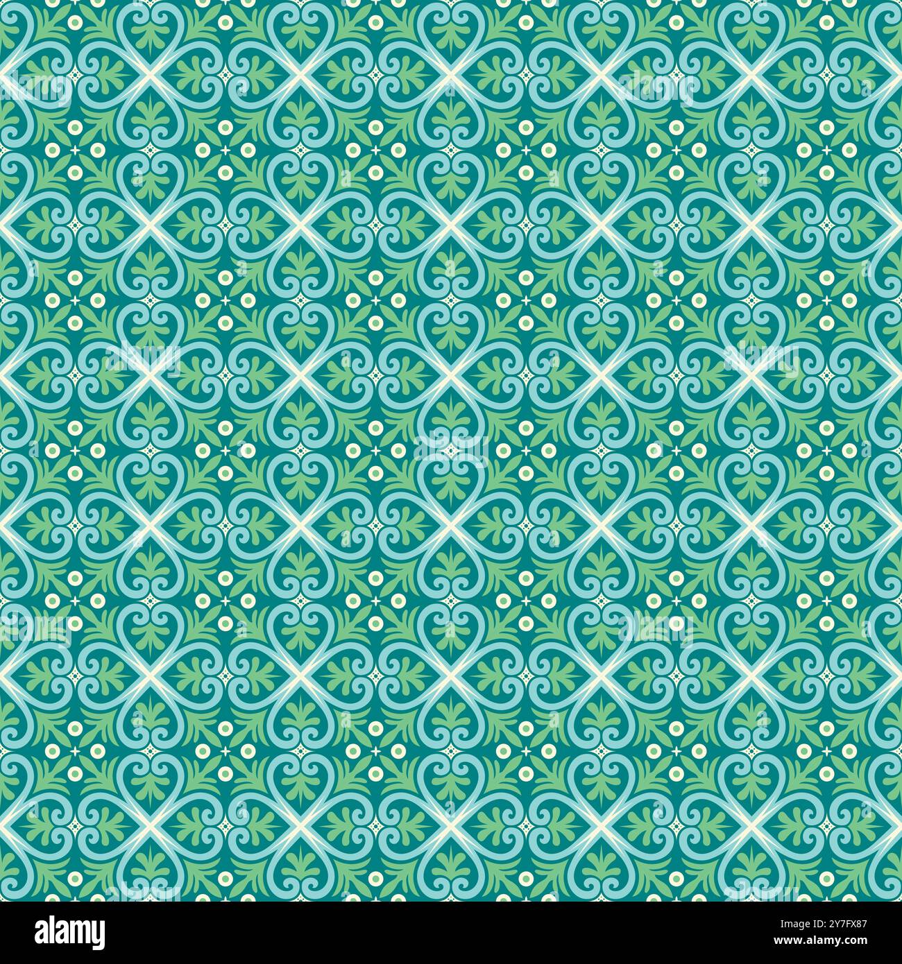 Ceramic tile in talavera style vector pattern. tile seamless pattern Stock Vector
